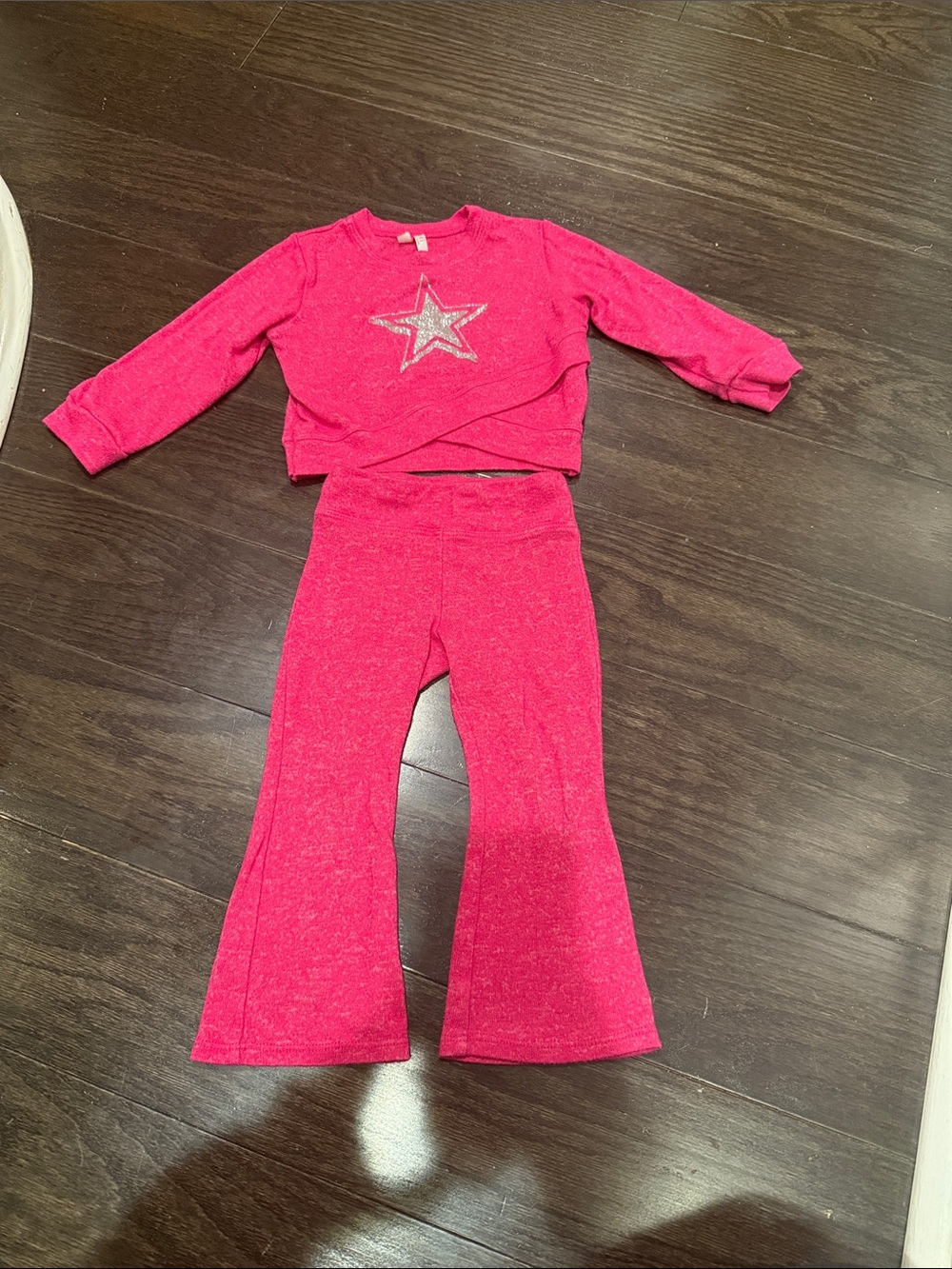 Sofi Pink Star Sweatshirt & Flare Pants Set